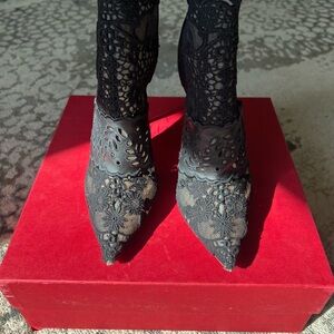 Valentino Garavani | Lace Mesh | Chic Black Lace Heels